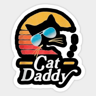 Cat Daddy Vintage 80S Style Cat Retro Sunglasses Distressed Ank Op Sticker